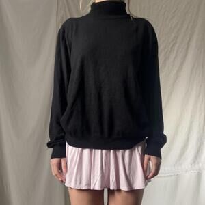 Soft black turtleneck sweater